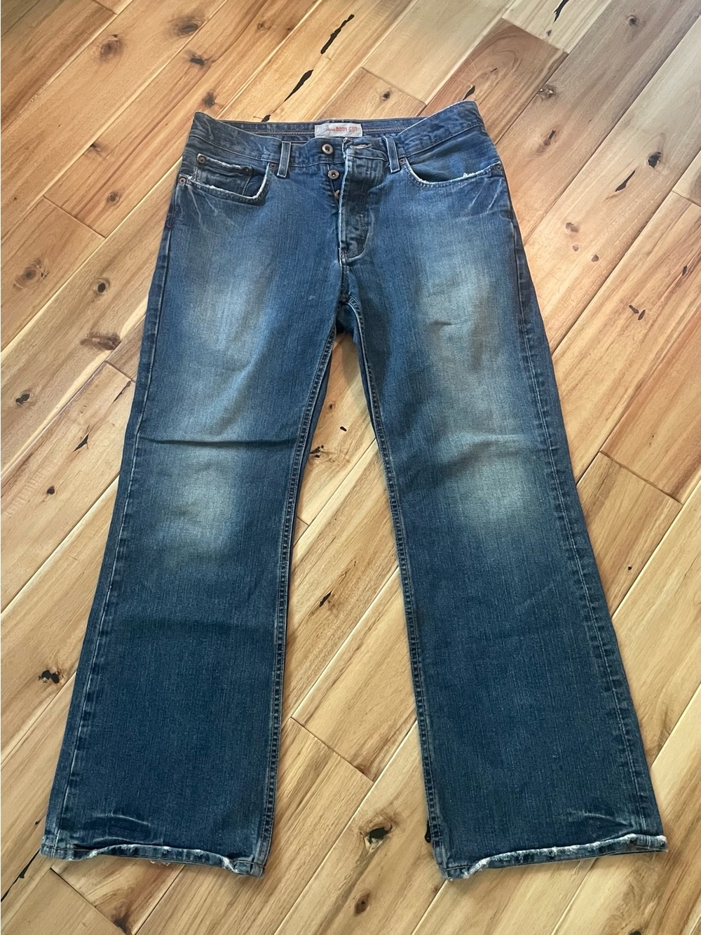 Old Navy Men's Blue BOOT CUT Leg Jeans with Faded Finish